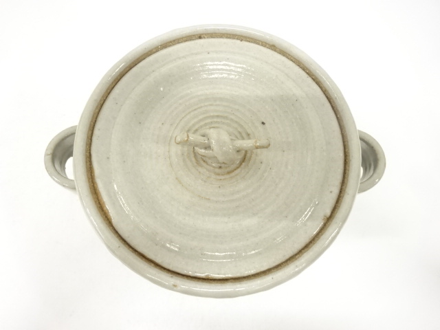  信楽焼　高橋楽斎造　虫明写　雁ノ画　水指